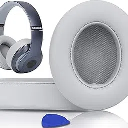 SoloWIT Replacement Ear Pads Cushions for Beats Studio 2 & Studio 3 Wired & Wireless Headphones, Earpads with Soft Protein Leather, Noise Isolation Memory Foam - Light Grey-image-19