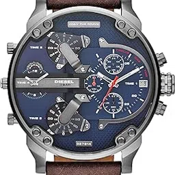 diesel Mr. Daddy Dual Time Chronograph Navy Blue Dial Men's Watch DZ7314-picture-32