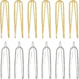 hunky dory Gold | Silver Plated Traditional Indian Saree Pins | Safety Pins | Brooch for Women (Pack of 12)-picture-52