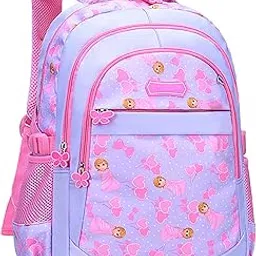 syga Girls Schoolbag, Lightweight and Cute Printed Design For Primary School Students (Purple)-picture-43