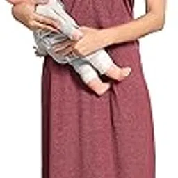 Women's Cotton Textured Floor Length Nursing Nighty-image-81