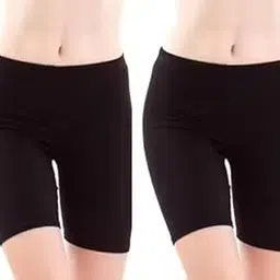 Women's Cotton Lycra Solid Stretchable Shorts | Pack of 2 Shorts for Yoga, Cycling, Running, Gym-picture-32