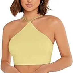 glare & blair Solid Sleeveless Western Stylish Ribbed Crop Tank Tops for Women-picture-29