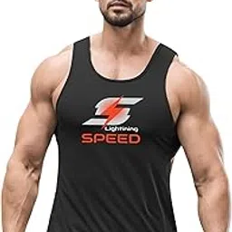 3Colours RGB Men's Active Wear Sleeveless Tank top, Gym Vest, Leisure wear Regular FIT-Lighting Speed-image-90