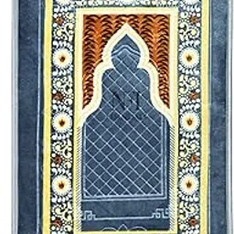 NFI essentials Prayer Mat Velvet Musallah Janamaz, 70cm x 110cm Anti-Slip Soft Meditation, Musala, Multipurpose Rug Namaz Sajdah Mat for Travel, Rectangular Islamic Mats for Muslims Salah-picture-31