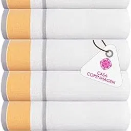 Casa Copenhagen - Egyptian Cotton White Bay 6 Pcs Face Towel (30 X 30 cm) Colour : Gold/Grey-picture-22