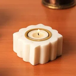 TempleAura Handcrafted Pack of 2 Tealight Candle Holder Best for Home Decoration, Diwali Decor, Christmas Decor, Rakhi Gift and Pooja and Festival - B.White Marble-picture-41