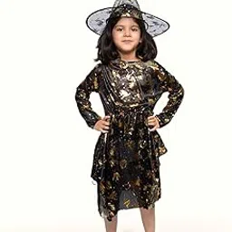 BookMyCostume Starry Witch Kids Fancy Dress Costume | Halloween Theme | Imported 5-6 years-image-11