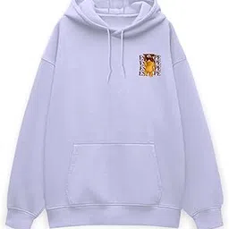 Premium Cotton Oversized Hoodie, White, 400 GSM Heavyweight Fabric, Unisex Streetwear with Embroidered Teddy Design, Long Sleeve Pullover for Adults (in, Alpha, M, Regular, Lavender)-picture-24