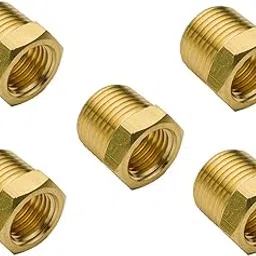 1/2" inch BSP male thread x 1/4" inch BSP female thread Brass Reducer Bush Pipe Fitting - 5 Nos-picture-11