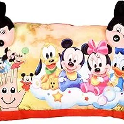 Kuber Industries Disney Mickey & Friends Design Kid's Pillow|Velvet Super Soft Kids Pillow for Sleeping & Travel,12 x 18 Inch,(Red)-picture-31