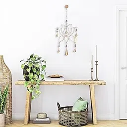 DULI Metal Windchime Wall Hanging, Feng Shui, Wall Art, Wall Decor, PositiveVibes, Rustic Wall Hangings, Wall Art, Diwali Decor, Diwali Decoration, Diwali Gifts (Lotus 20x10 Inches)-image-30