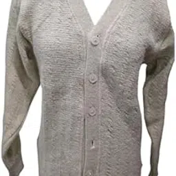 Winter Pure Wool Classic V-Neck Button Down Cardigan, Textured Knit Pattern, Long Sleeve, Beige-picture-41
