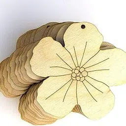Whittlewud 10 Pcs Wooden Poppy Flower Comic Craft Shape, Plywood Flowers & Trees Design, 5.90x6.16 Inch, 3mm Thick Décor-image-17