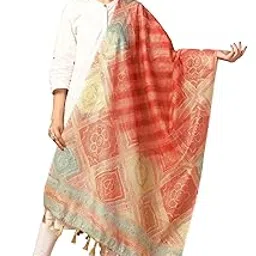 kaizen texo fab Chanderi Silk Dupatta: Elegant Zari Embroidery with Digital Ethnic Motif Print.Chanderi Silk Dupatta.-picture-20