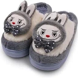 Women’s Bunny Plush Indoor Slippers – Cute Winter House Shoes with Bow | Soft Furry Warm Slip-Ons for Home & Bedroom – Multiple Sizes & Colors-image-9