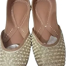 Raj Punjabi Jutti Cut Shoes for Girls (6_Gold)-picture-37