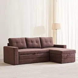 Home Centre Helios Woodland Fabric 2-Seater Storage Sofa Bed with Interchangeable Chaise - Brown-picture-10