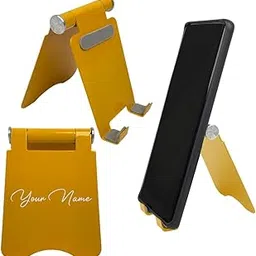 Giftana Personalized Mobile Stand for All Smartphones & Tablets, Multi Angle Desktop Foldable Mobile Stand Metal Base, Customized Mobile Holder for Office Desk, Corporate Gift for Employee (Yellow)-image-17