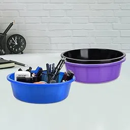 Homestic Pack of 3 Desk Organizer | Stationery Organizer | Multipurpose Organizer | Office Supplies for Pen-Pencil-Staplers | Desktop Organizer | 6 LTR | Purple & Black & Blue-image-88