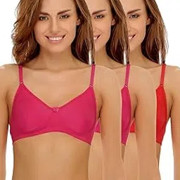 clovia Women's Cotton T-Shirt Bra (Pack of 3) (Combrc022- Multi-Coloured_34C)-picture-32
