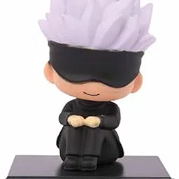 Abelestore Super Hero Satoru Gojo 2 Action Figure Limited Edition Bobblehead with Mobile Holder for Car Dashboard, Office Desk & Study Table (Pack of 1)(Plastic)-picture-14