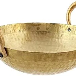 Heavy Weight Brass Pital Kadhai/Frying Pan with Handle Kadai Cookware (2 Litters) Pack of 1-picture-53