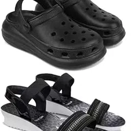 Premium Comfortable Regular Wear Women Clogs with Stylish Flats Fashion Sandal for Women's & Girls-Combo(2)-O23-1931-6 Black-4310-EURO-37-image-33