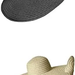 2PCS Women Large Foldable Wide Brim Sun Beach Straw Hats Beach Cap Travel |Clothing, Shoes & Accessories | Womens Accessories | Hats-image-10