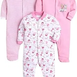 eio 100% Cotton Rompers/Sleep Suits/Jumpsuit/Night Suits for Baby Boys & Girls, Infants, New Born Pack of 3-picture-11