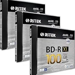 3 Pack Ritek BD-R XL BDXL 100GB Archival Grade Triple Layers 4X White Inkjet Hub Printable Blank Disc w/Standard Jewel Case-image-19