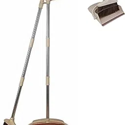 𝓓rumstone (𝟑 𝐘𝐄𝐀𝐑 𝐖𝐀𝐑𝐑𝐀𝐍𝐓𝐘) Long Handle Broom & Dustpan Set – Upright Standing Cleaning Kit with Extendable Handle, Beige & Brown, Indoor Household Sweeping Tools for Easy Floor Cleaning-image-68