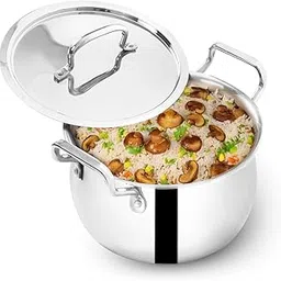 The Indus Valley Triply Stainless Steel Stock Pot with SS Lid/Briyani Pot Handi Shaped/Casserole | 16cm/ 6.2 inch, 2Ltr, 1.29kg | Induction Friendly | 100% Toxin-Free, 2 liter-image-61