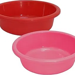 Kuber Industries Multiuses Unbreakable Plastic Knead Dough Basket/Basin Bowl For Home & Kitchen 6 Ltr- Pack of 2 (Red & Pink)-picture-18