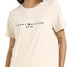 tommy hilfiger Women's Cotton Letter Print Regular Fit T-Shirt-picture-37