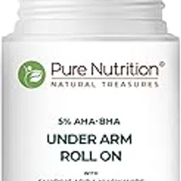 Pure Nutrition 5% AHA BHA Underarm Roll On for Women & Men, 50ml | With Salicylic Acid & Niacinamide | Odour Control & Smooth Underarms | Aqua Fresh Fragrance-picture-12