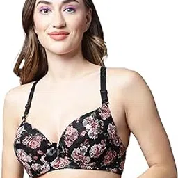 quttos Lightly Padded Floral T-Shirt Bra with Bows-picture-39