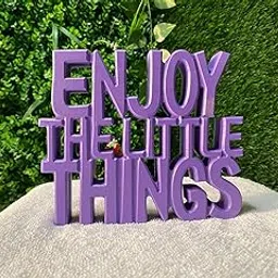Cartvilla Table Decor: Perfect for Home, Office, Desk, or Shelf. Quirky Room Decoration Showpiece for Birthday, Corporate Gifts, and Inspiring Wall Decor. (Enjoy the little things, Purple)-picture-39