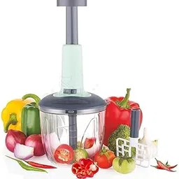 Classyware Manual Push Food Chopper with Stainless Steel Blade, 1100ml Capacity, Vegetable and Onion Cutter for Salad, Kitchen Prep-image-12