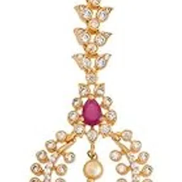 Fashion Jewellery Ruby Gold Plated Ethnic Zircon Tikka - 421396-image-80