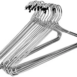 Heavy Duty Steel Clothes Hanger with Polished Metal, 16.5 Inch Silver Metal Wire Hanger Dry Wet Clothes Hangers Space Saving, Suits, Saree,Underwear, Pants, Shirts, Combo (Steel Hanger PECK of-3)-picture-24