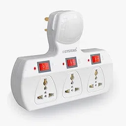 ESYSTEMS Extension Board with 6 Multi Plug Sockets, Individual Switches, Fuse Protection, 3-Pin Indian Standard, White-image-29