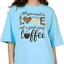 pubclub 100% Pure Cotton Oversized T-Shirts for Women | Drop Shoulder Baggy/Loose Fit t Shirt | Ultra-Soft, Breathable, Less Shrinkage & Skin Friendly Printed Casual Half Sleeve Tops for Girls-picture-10