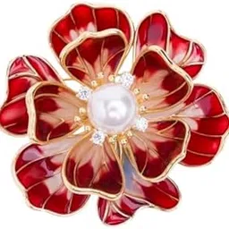 Pearl Peony Flower Brooch Pin | 18k Gold Plated | Trendy, Lightweight & Comfortable | Stylish & Tarnish-Resistant | Qty : 1pc-image-69