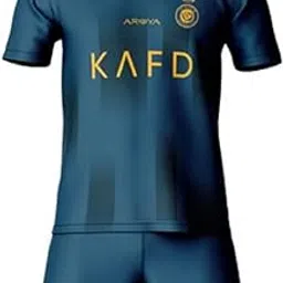 AL-Nasr Ronaldo 7 New Season Blue Football Kids Jersey Set T-Shirt and Short-image-4