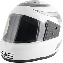 Sage Square Audi Kimi Full Face Helmet | ISI Certified | Clear Visor | Comfort Inner Padding | Designed for Extra Comfort & Style (White Glossy- Silver Decal)-picture-20