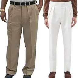 vkmarotia Solid Formal Plate Front Trouser Pant Combo for Men Regular fit Dual Pleated Polyester viscouse Gents Trousers for Office, interviews Pack of 2 from Size 30 to 44-picture-23