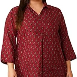 u&f beyond Plus Size Women’s Cotton Top – Buti Print Longline Tunic-picture-25