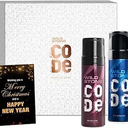 Wild Stone Christmas Gift Hamper with Code Iridium and Titanium Body Perfume, 120ml each-image-81