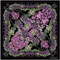 officially licensed originals Hot Leathers Signature Bikers Bandanas Collection Original Design, 21" x 21" - BANDANA PAISLEY SKULL-picture-28